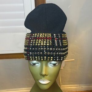 Black Studded Beanie